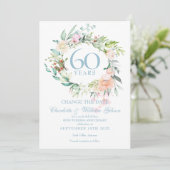 Invitation Changer la date 60e anniversaire Rose Garland (Debout devant)
