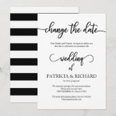 Invitation Changer la date Annonce de mariage reporté (Devant / Derrière)
