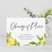 Invitation Changer la date Citrons Verdure Reporté (Debout devant)