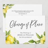 Invitation Changer la date Citrons Verdure Reporté (Devant / Derrière)
