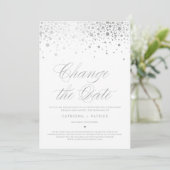Invitation Changer la date de mariage - Confettis en feuille  (Debout devant)