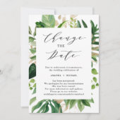 Invitation Changer la date de verdure Feuilles de palmier tro (Devant)