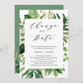 Invitation Changer la date de verdure Feuilles de palmier tro (Devant / Derrière)