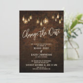 Invitation Changer la date Edison allume le mariage reporté (Debout devant)