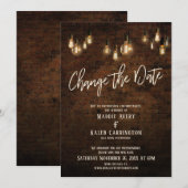 Invitation Changer la date Edison allume le mariage reporté (Devant / Derrière)