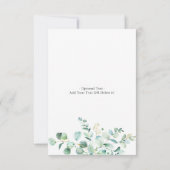 Invitation Changer la date élégante Eucalyptus reportée (Dos)