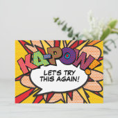 Invitation Changer la date Modern Fun Comic Book Pop Art (Debout devant)