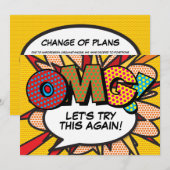 Invitation Changer la date report Nouveau Plan Moderne Amusan (Devant / Derrière)