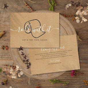 Invitation Changer la date reportée annulée Rustique Bohème