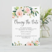 Invitation Changer la date Roses rouges Mariage reporté (Debout devant)