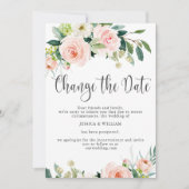 Invitation Changer la date Roses rouges mariées reportées (Devant)