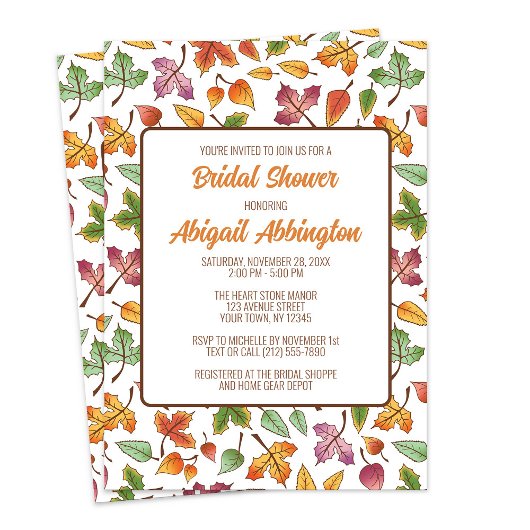 Invitation Changer la Fête des mariées d'automne Feuille