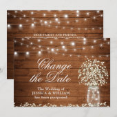 Invitation Changez la Date Lumières de Guirlande de Baby's Br (Devant / Derrière)