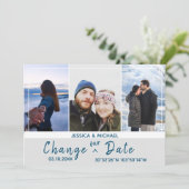 Invitation Changez nos coordonnées de collage Date 3-Photo (Debout devant)