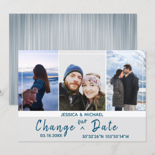 Invitation Changez nos coordonnées de collage Date 3-Photo