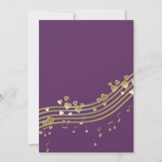 Invitation Chanson d'amour mariage (Dos)