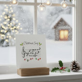 Invitation Chanson de Noël Notes de musique Oiseaux et houx