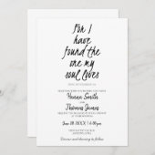 Invitation Chanson de Salomon 3:4 Trouvé Celui que mon âme ai (Devant / Derrière)