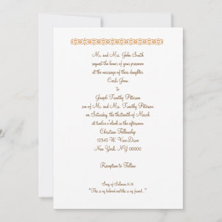 Invitation Chanson de Solomon 5:16 "C'est mon bien-aimé et le