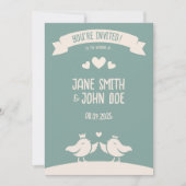 Invitation Chanson d'oiseau bleu ardoise (Devant)