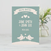 Invitation Chanson d'oiseau bleu ardoise (Debout devant)