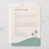 Invitation Chanson d'oiseau bleu ardoise (Dos)