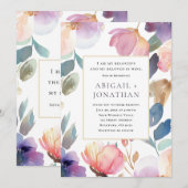 Invitation Chanson florale de l'aquarelle de Salomon Mariage (Devant / Derrière)