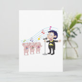 Invitation Chant de garçon avec chorale à trois cochons (Debout devant)