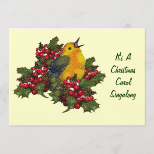 Invitation Chant de Noël Singalong : Oiseau, houx, baies