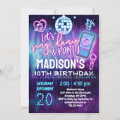 Invitation Chanter, Danse et Filles de fête Musique Anniversa (Devant)