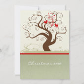 Invitation Chanter Oiseau Bois Grain Arbre Dîner de Noël (Dos)