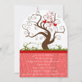 Invitation Chanter Oiseau Bois Grain Arbre Dîner de Noël (Devant)