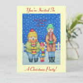 Invitation chanteurs de carol dans la neige noël (Debout devant)