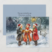Invitation Chanteurs de Noël à l'aquarelle moderne (Devant / Derrière)