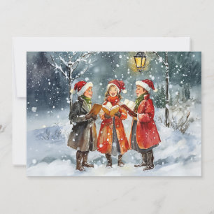 Invitation Chanteurs de Noël à l'aquarelle moderne