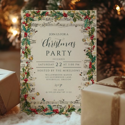 Invitation Chanteurs de Noël rétro des Fêtes
