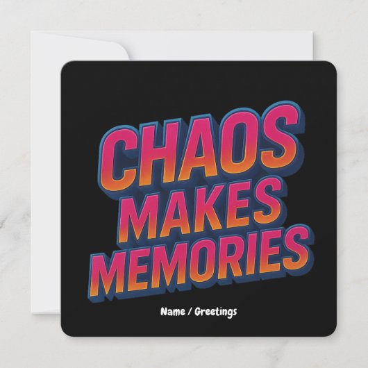 Invitation Chaos rend les souvenirs Retro Synthwave Design am (Devant)