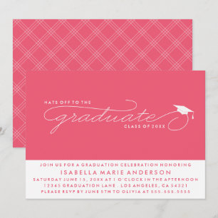 INVITATION CHAPEAU AU DIPLÔMÉ CARTON D'INVITATION À LA RÉMI