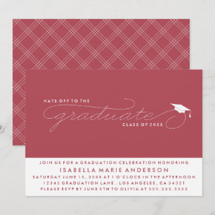 INVITATION CHAPEAU AU DIPLÔMÉ CARTON D'INVITATION À LA RÉMI