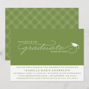 INVITATION CHAPEAU AU DIPLÔMÉ CARTON D'INVITATION À LA RÉMI