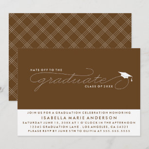 INVITATION CHAPEAU AU DIPLÔMÉ CARTON D'INVITATION À LA RÉMI