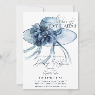 Invitation Chapeau Bleu Poussiéreux Derby Fête de Mariée