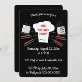 Invitation Chapeau de Chef Modifiable Fête BBQ (Devant / Derrière)