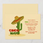 Invitation Chapeau de Cinco de Mayo (Devant / Derrière)