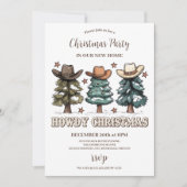 Invitation Chapeau de cowboy Noël rustique Howdy (Devant)