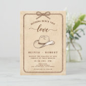 Invitation Chapeau de Cowboy Occidental Rustique Corde de Las (Debout devant)