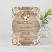 Invitation Chapeau de cowboy rustique en dentelle Bottes Arc  (Debout devant)