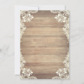 Invitation Chapeau de cowboy rustique en dentelle Bottes Arc  (Dos)