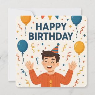 Invitation Chapeau de fête d'anniversaire ballon amusant