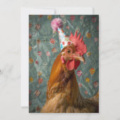 Invitation Chapeau de fête de poulet (Devant)